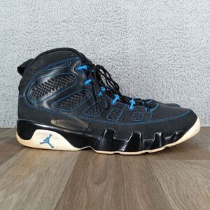 Nike Air Jordan 9 Photo Blue Sparkle Black Mens Size 13 High Top Shoe 302370-007